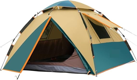 Outdoor Tent Quick Automatic Opening Camping Tent Double Layer Instant Waterproof Anti-UV For Outdoor Hiking 3-4 Person Waterproof Tent(A)