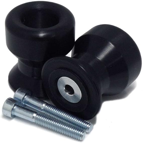 Shogun USA Made Yam 6mm YZF-R3 R3 2015-2026 MT-03 2020-2026 YZF-R6S 2006-2009 YZF-R6 R6 1999-2016 FZ1 2006-2015 YZF-R1 1998-2014 Most Aprilia Swingarm Spools - Sliders - Black - 701-0609