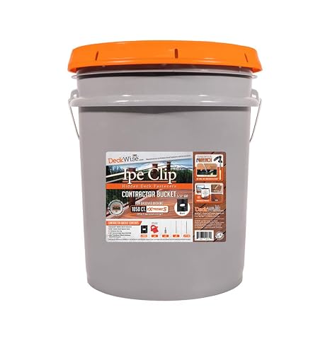 DeckWise (Black) Ipe Clip Extreme S Hidden Deck Fasteners, 5/32" Gap, Stainless Steel Black #8x2" Trim-Head Screws for 600 Sq.Ft. of AD and KD Hardwood, Thermal or Composite Decks (1050 Bucket)