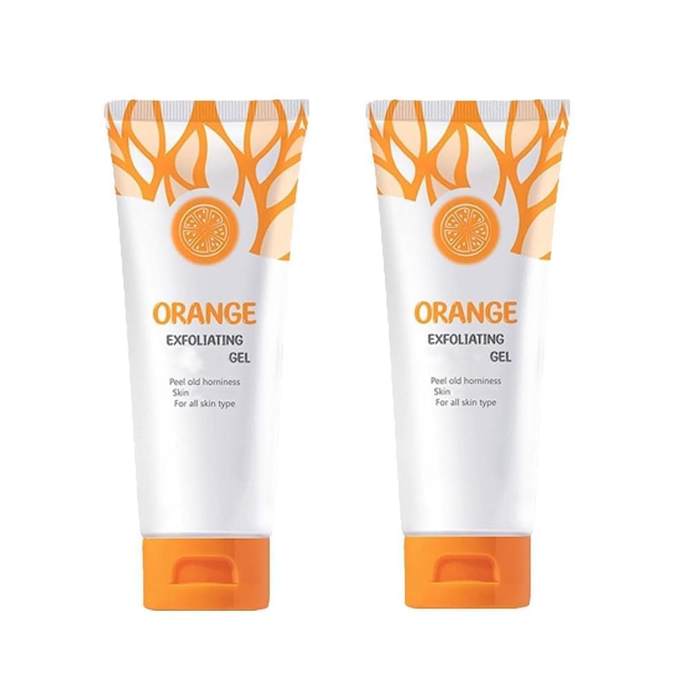 Orange Exfoliating Whitening Gel, Gmeelan Orange Exfoliating Whitening Gel, Gmeelan Exfoliating Gel, Orange Exfoliating Gel Face Whitening, Gluta Whitening Lazy Cream Korean 2 bottle