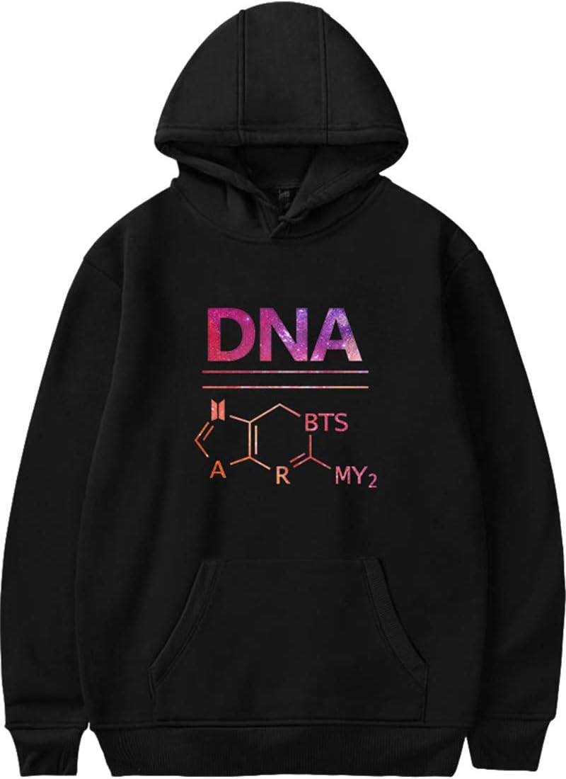 Girls Hoodie BTS DNA Design Rap Monster Bangtan Boys Sweatshirt for Army Jumper Suga Jin Jimin Jung Kook J-Hope Rap-Monster V