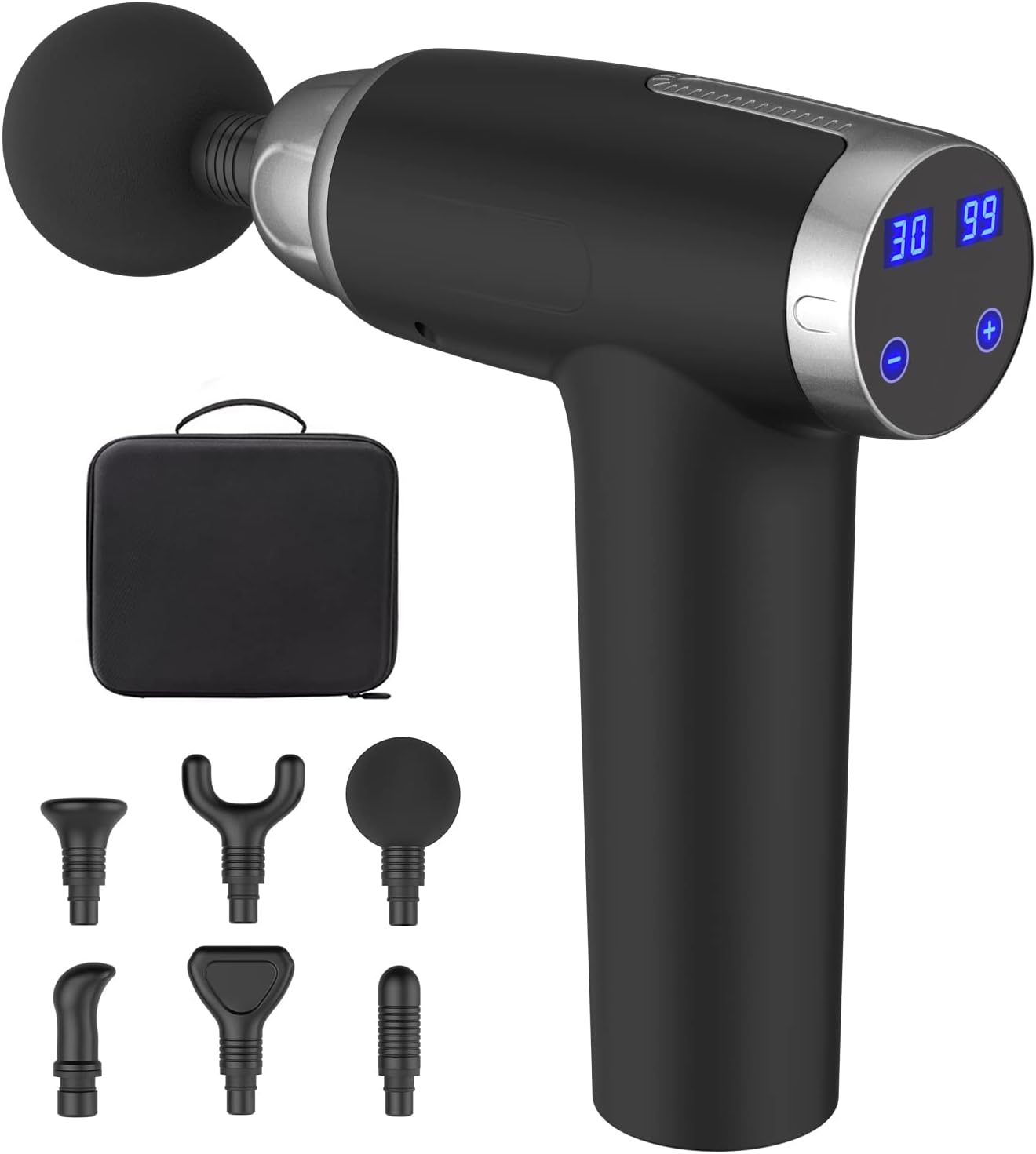 JQX Massage Gun Deep Tissue,Handheld Percussion Back Massager Gun for Athletes Muscle Massage Gun for Pain Relief with 6 Massage Heads & 30 Speeds