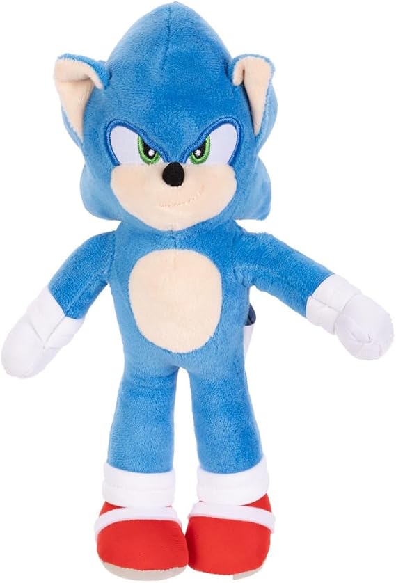 Sonic The Hedgehog Sonic 3 Movie Plush 9-Inch Stuffed Toy Figure - Officially Licensed