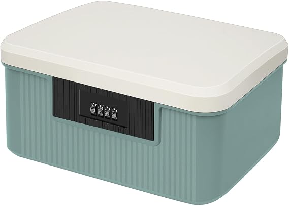 HOTOOLME Lockable Storage Container Bin,Medicine Organizer Box Blue, S
