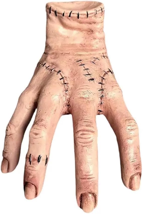 Wednesday Addams Dress Decorations The Thing Hand Addams Family Hand Gifts for Girls Scary Props Hand Statue Cosplay Hand Halloween Party Decor Merchandise Latex Fake Hand for Costume Prop