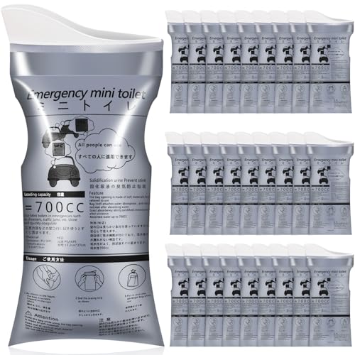 OUMEE 282320128 Pack Disposable Urine Bags, 700ML Travel Pee Bags Unisex Urinal Bag Vomit Bag for Travel Traffic Jam Emergency Portable Camping Urinal Bags for Men Women