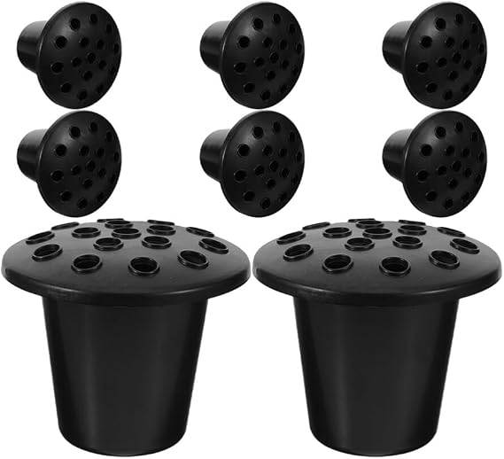 HANABASS Cemetery Grave Vase Inserts: 8pcs 16 Holes Cemetery Flowers Holder Graveside Bracket Memorial Day Grave Decorations Cemetery Vases for Graveyard Flower Marker