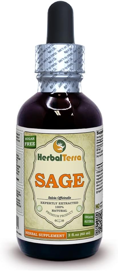 Sage (Salvia Officinalis) Tincture, Dried Leaves Liquid Extract 2 oz