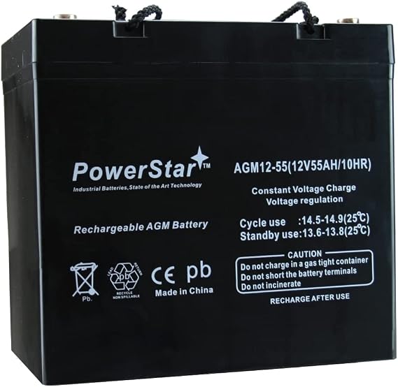 PowerStar 12V 55AH SLA AGM battery replaces Interstate SLA1161