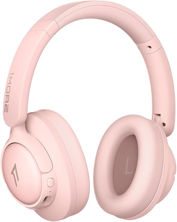 1MORE Wireless Bluetooth Noise-canceling Headphones - HQ31 SonoFlow SE Over-Ear Headphones with Hi-Res Audio, 90H Playtime, Clear Calls, Preset EQ Via App, Comfort for Home Office Travel(Pink)