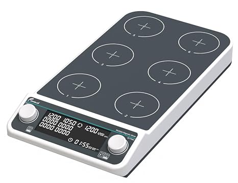 JOANLAB MM6PRO 6-Position Magnetic Stirrer, 50-1500RPM Digital