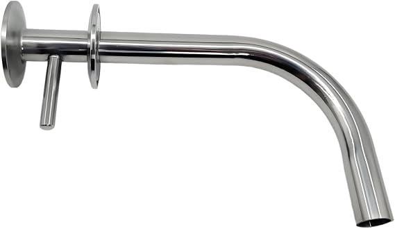 Polished 90 Degree 1.5" TC x 1.5" TC x 3/4" OD Tri Clamp Dip Tube