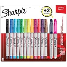 Sharpie Ultra Fine Permanent Marker Set - 12 Assorted Ultra Fine Markers plus 2 Fine Point Markers