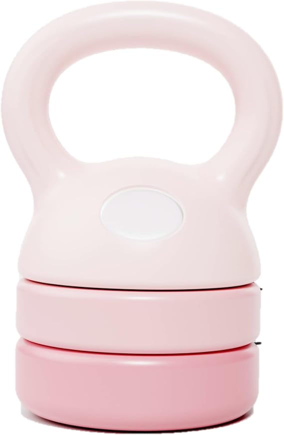Adjustable Kettlebell Set 5.4kg/12lbs - Strength Training Kettle Bell Weight for Men/Women Home Gym - 4 Different Settings 2.3/3.6/4.1/5.4kg (Pink)