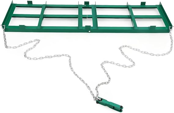 48" Lawn Leveling Rake & Driveway Drag Harrow - Heavy-Duty Tow-Behind Grading Tool for ATV, UTV, Tractor, Mower - 4FT Reinforced Chain for Gravel, Soil, Yard & Landscape Leveling