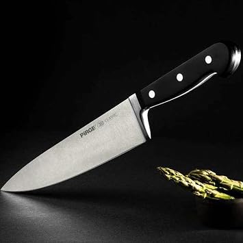 GLASS MONGER 8 Inch Professional Chef's Knife German High Carbon Stainless Steel Ergonomic Handle Versatile Kitchen Chopping Slicing Dicing Mincing Vegetables Fruits Meat Bread
