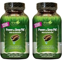Irwin Naturals Power to Sleep PM Natural Sleep Aid with Melatonin, Ashwagandha, Valerian, GABA & L-Theanine Promotes Relaxation, Restful Sleep & Healthy Sleep Cycle 120 Liquid Soft-Gels (2 Pack)