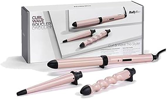 BaByliss - MS750E - Multistyler Curl and Wave Trio with 3 interchangeable twisted, conical and oval heating tips to change your look as you like