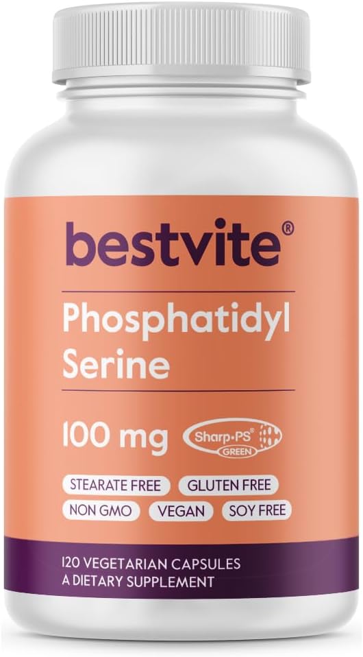 BESTVITE Phosphatidylserine 100mg (120 Veg Caps) w/Sharp-PS Green