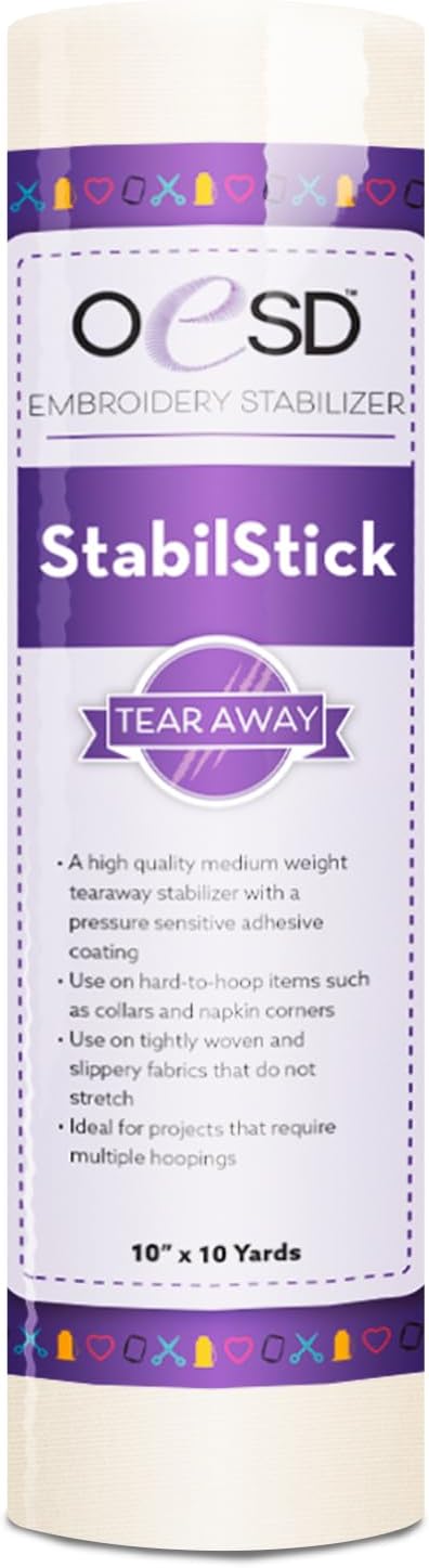 OESD StabilStick Tear Away Embroidery Stabilizer 10" x 10 yd Roll