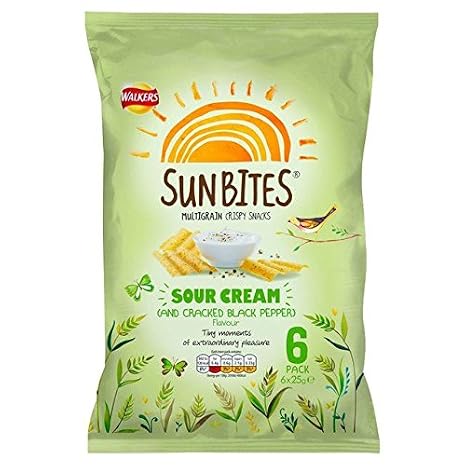 Walkers Sunbites Sour Cream & Pepper 25g x - 6 per pack