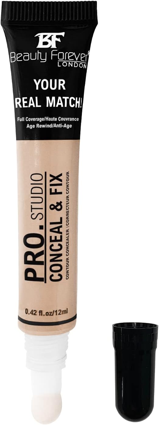 Beauty Forever Pro Studio, Conceal & Fix Contour Concealer, Moisturising & Hydrating Formula, 12ml (10 FAIR)