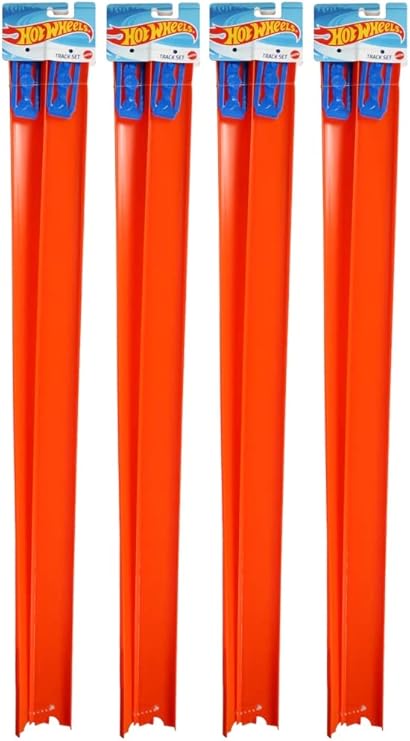 Hot Wheels Tracks Expansion Packs Track Pieces & Connectors 4 Packs of 2 (Straight Track)