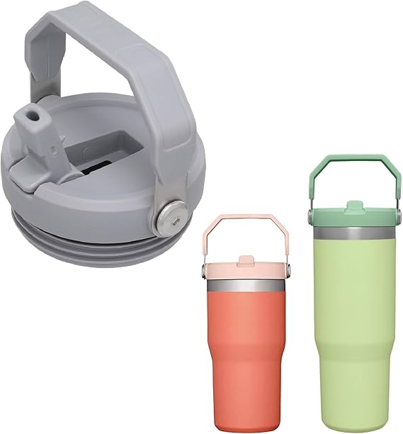 Replacement 30oz and 20oz Leak Proof Tumbler Lid With Straw - Fit For Stanley Iceflow Flip 30oz, 20oz Tumbler (Grey, 20oz and 30oz)