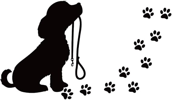 Dog Paw Prints Vinyl Wall Decal Removable Pet Stickers for Kids Boys Girls Baby Nursery Bedroom Decor