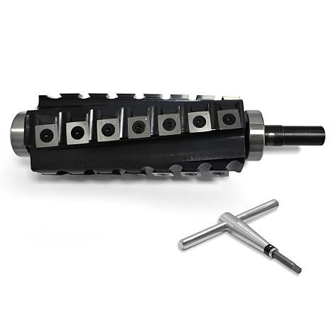 6 Inch Spiral Cutter Head for Jet 6 jj-6csdx Long Bed Jointer Woodworking Spiral Helical Cutterhead with 28 Pieces Reversible Carbide Inserts