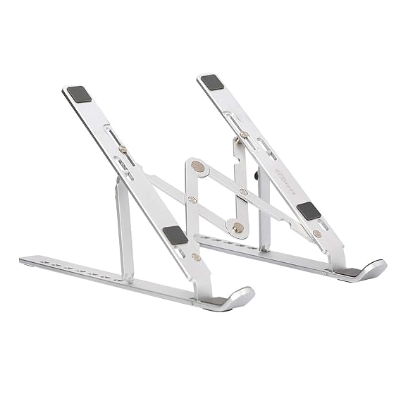 Portronics My Buddy K2 Portable Laptop Stand with 7 Adjustable Level, Ergonomic Design, Multifunctional Lightweight, Reliable, Supports Devices of Upto 15 Inches for All Laptops(Silver)