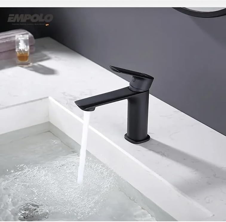 İSAOĞLU YAPI Siyah Lavabo Bataryası Mat Siyah Lavabo Bataryası Modern Tasarım Banyo Musluğu