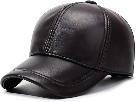 Men Women Lambskin Leather Baseball Cap for Outdoor Travel