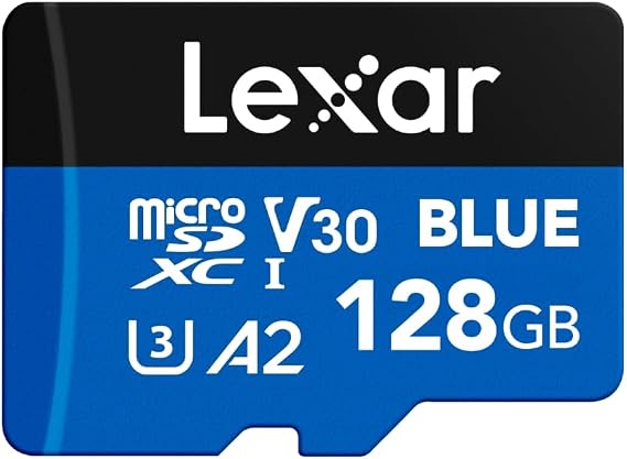 Lexar 128GB Blue Micro SD Card Up to 160MB/s microSDXC UHS-I Memory Card