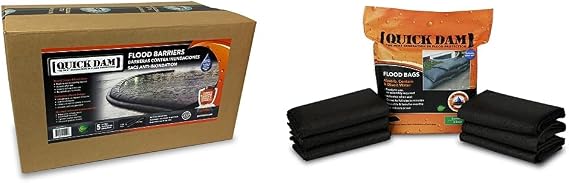 Quick Dam Water Barrier and Flood Bag Bundle (5-Pack)