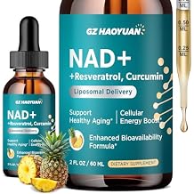 NAD Liquid Supplement for Women, Liposomal NAD+ Drops 1200MG with NAD Plus Resveratrol, Tmg, Quercetin, Anti-Aging, Cell Regeneration, Energy & Metabolism Support, Pineapple Flavor