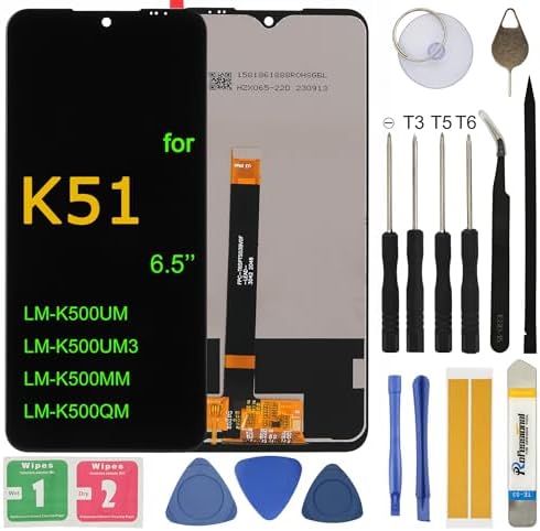 LCD Screen Replacement Compatible with LG K51 6.5 LM-K500UM LM-K500UM3 LM-K500MM LM-K500QM Assembly Display Touch Digitizer with Repair Tools