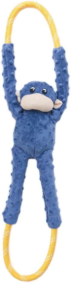 ZippyPaws RopeTugz Durable Dog Pull Rope Toy - Blue Monkey