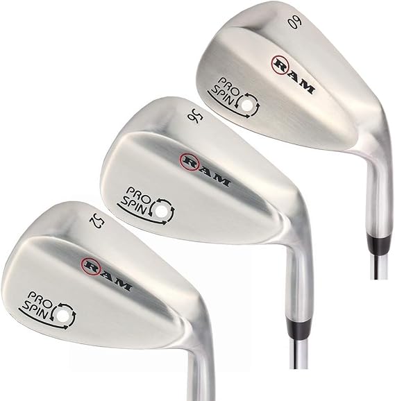 Ram Golf Pro Spin 1 Inch Longer Wedge Set - 52 Gap, 56 Sand, 60 Lob Wedges - Mens Right Hand