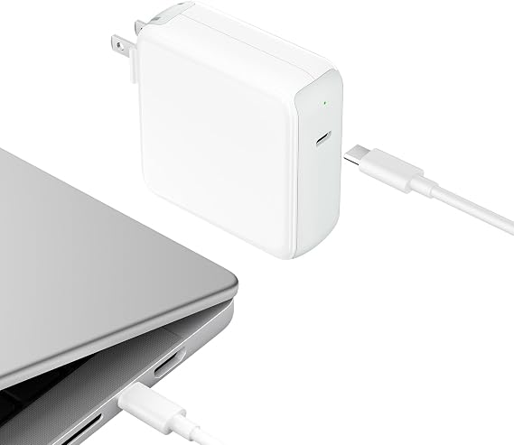 96W USB C Charger for MacBook Pro 16, 15, 14, 13 inch 2025 2024, 2023, 2022, 2021, M4 M3 M2 M1 MacBook Air, USBC Laptop Power Adapter, iPad, LED, 6.6ft 5A Cable Charging as Fast as Original Quality