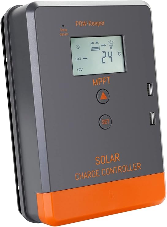 PowMr 12V 24V AUTO 20Amp Solar Charge Controller, MPPT Charge Controller Intelligent Regulator w/LCD Display for AGM, Gel, Flooded and Lithium Battery Charging