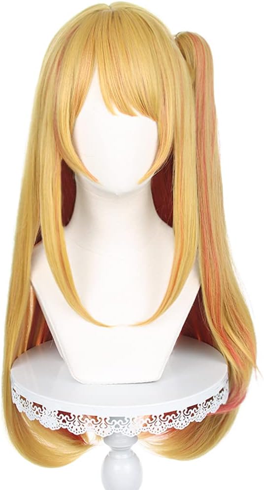 HIROAKIYA Ruby Hoshino Cosplay Wig, Oshi no Ko Cosplay Ruby Hoshino Wig Clip Ponytail with Wig Cap