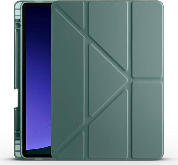 Samsung Galaxy Tab S10 Lite / S10 Fe / S9 Fe 10.9" Uyumlu Tablet Kılıfı – Manyetik Akıllı Kapak, Kalem Bölmeli, Katlanabilir Standlı, Premium Deri Dokulu Koruma (Koyu Yeşil)