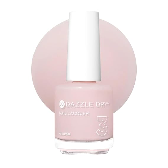 Dazzle Dry Nail Lacquer, Step 3 Mind Your Mani (0.5 fl oz) | A Pale, Barely There Nude With Pink Undertones Sheer Cream Finish Quick-Dry