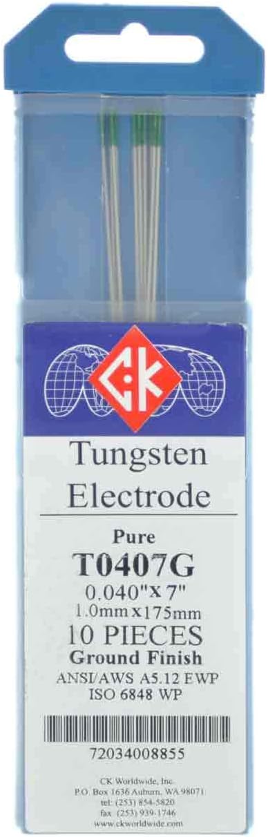 CK T0407G Pure Tungsten Electrode .040 X 7, 10 pack