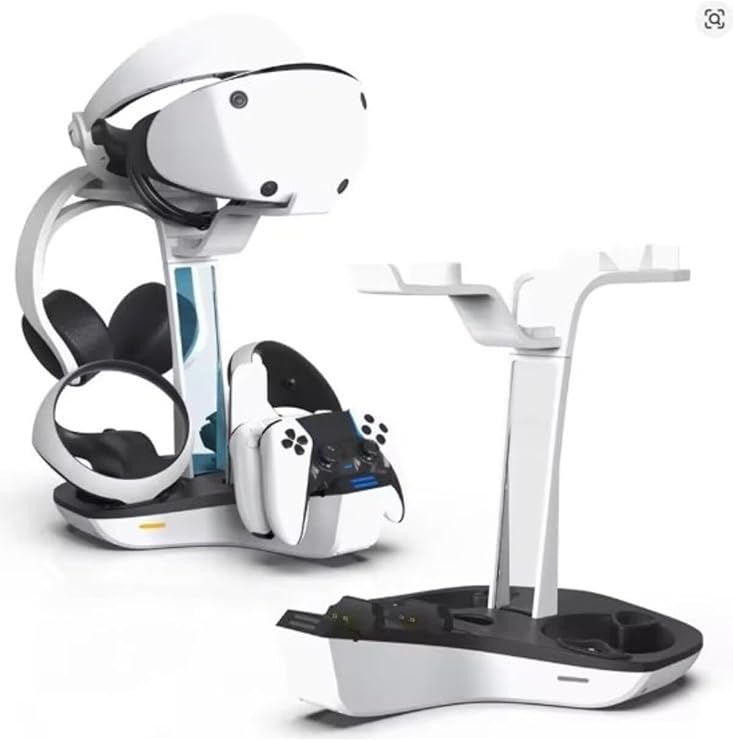 Cosmostech PS5 VR2 Uyumlu Şarj Standı, Hızlı Şarj, Kulaklık ve VR Gözlük Aparatlı, Beyaz