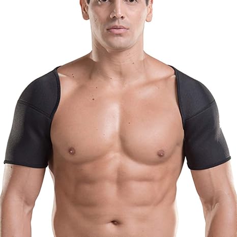 EXCEART Sbr Double Shoulder Brace for Men Xl Shoulder Support Compression Sleeve Breathable Warm Cover Pad for Hiking Mountaineering Pain