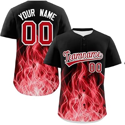 KXK Custom Mens Baseball Jersey Personalized Button Down Short Sleeve Shirt Stitched Printed Name Number Logo Uniform