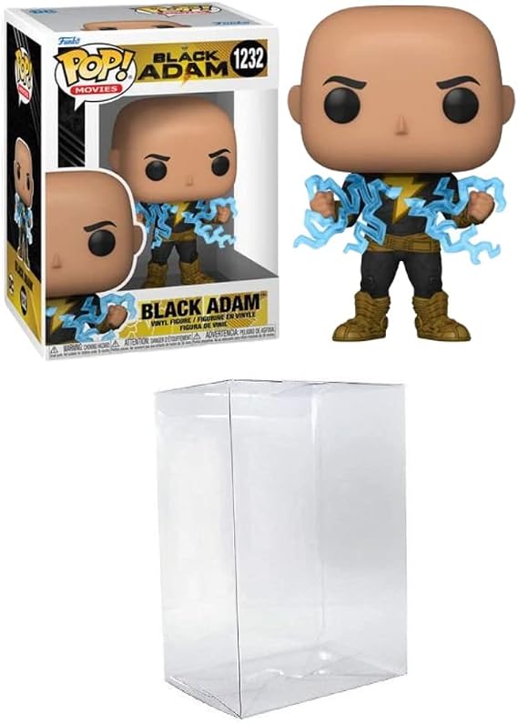 Funko Pop! Black Adam - Black Adam No Cape with Lightning Chest Bundled with a Byron's Attic Pop Protector