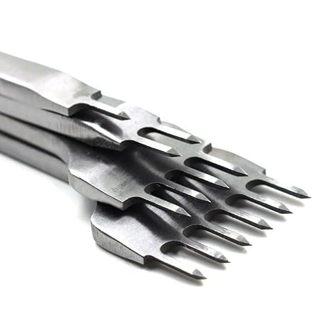 El Dikişi İçin Çapraz Delgi/Çatal Deri Zımba Seti 6 mm 4 Adet Deri El Aleti
